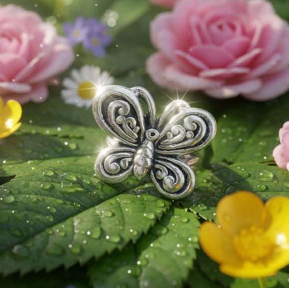 Electroform Sterling Silver Butterfly Ring - Picture 1 of 16